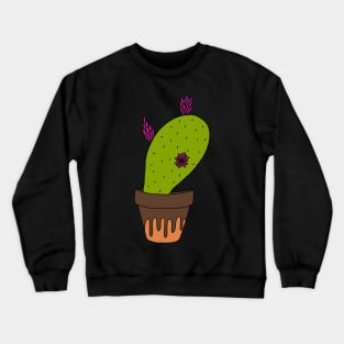 Cute Cactus Design #157: Big Cactus With Flowers In Terra-cotta Pot Crewneck Sweatshirt